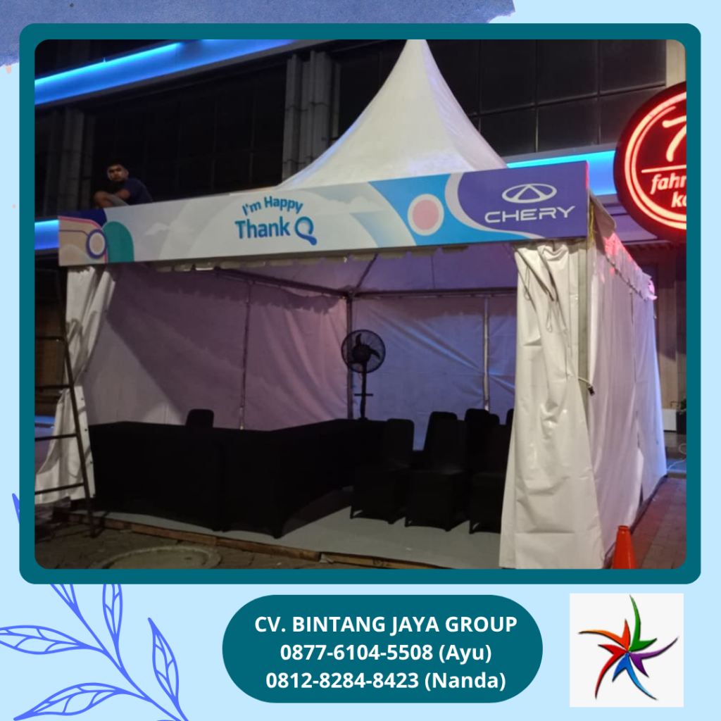 Sewa TENDA SARNAFIL,MEJA,KURSI,MISTY FAN Area PIK