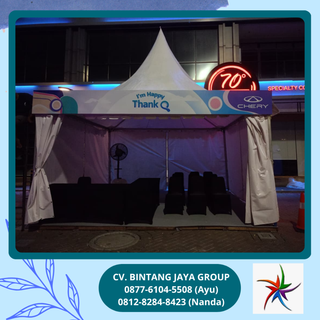Sewa TENDA SARNAFIL,MEJA,KURSI,MISTY FAN Area PIK