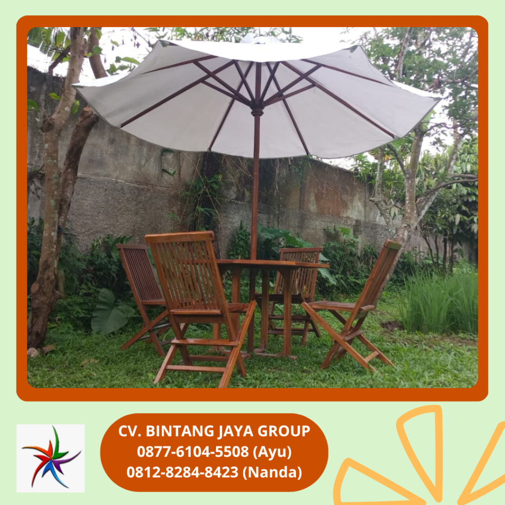 Sewa Tenda Parasol Putih Dan Kursi Kayu Jakarta