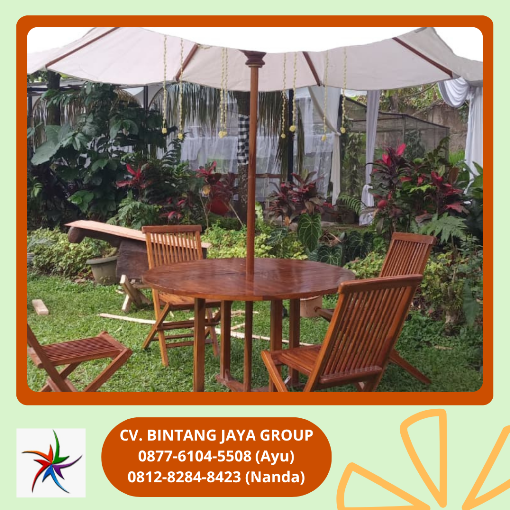 Sewa Tenda Parasol Putih Dan Kursi Kayu Jakarta