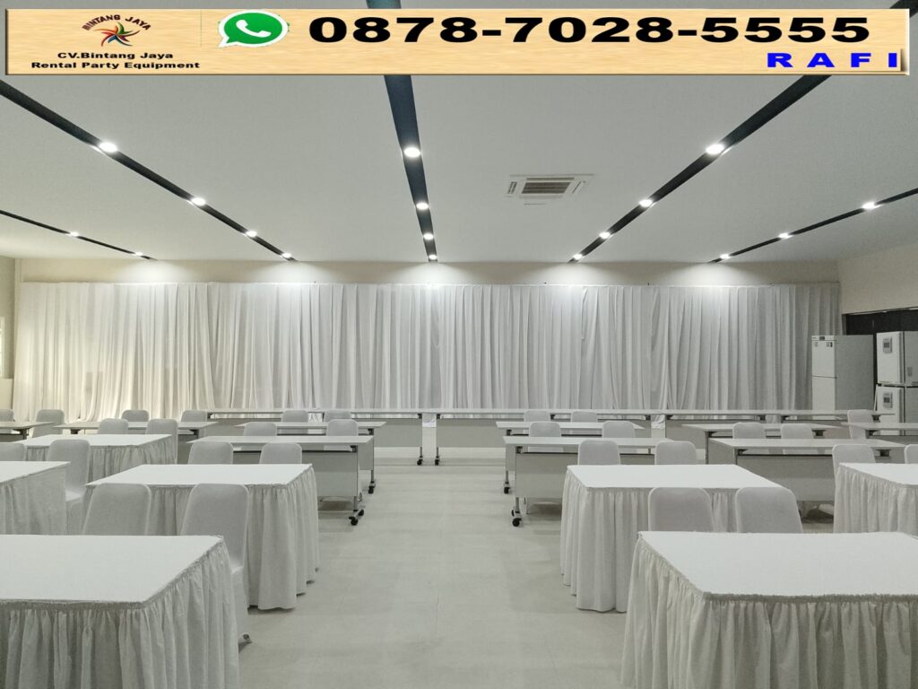 Sewa Tirai Putih Bahan Filamin Area BSD Tangerang