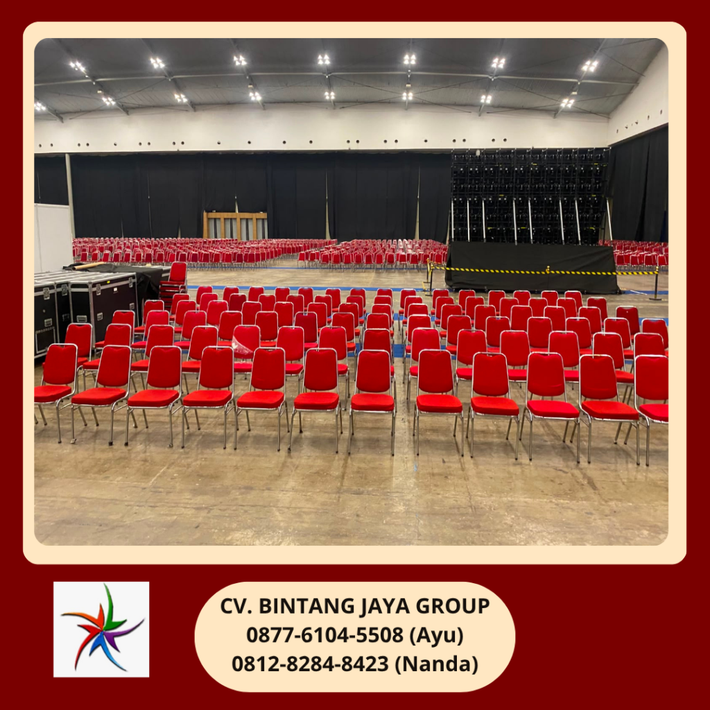 Rental Kursi Futura Warna Merah Polos Stainless Tangerang
