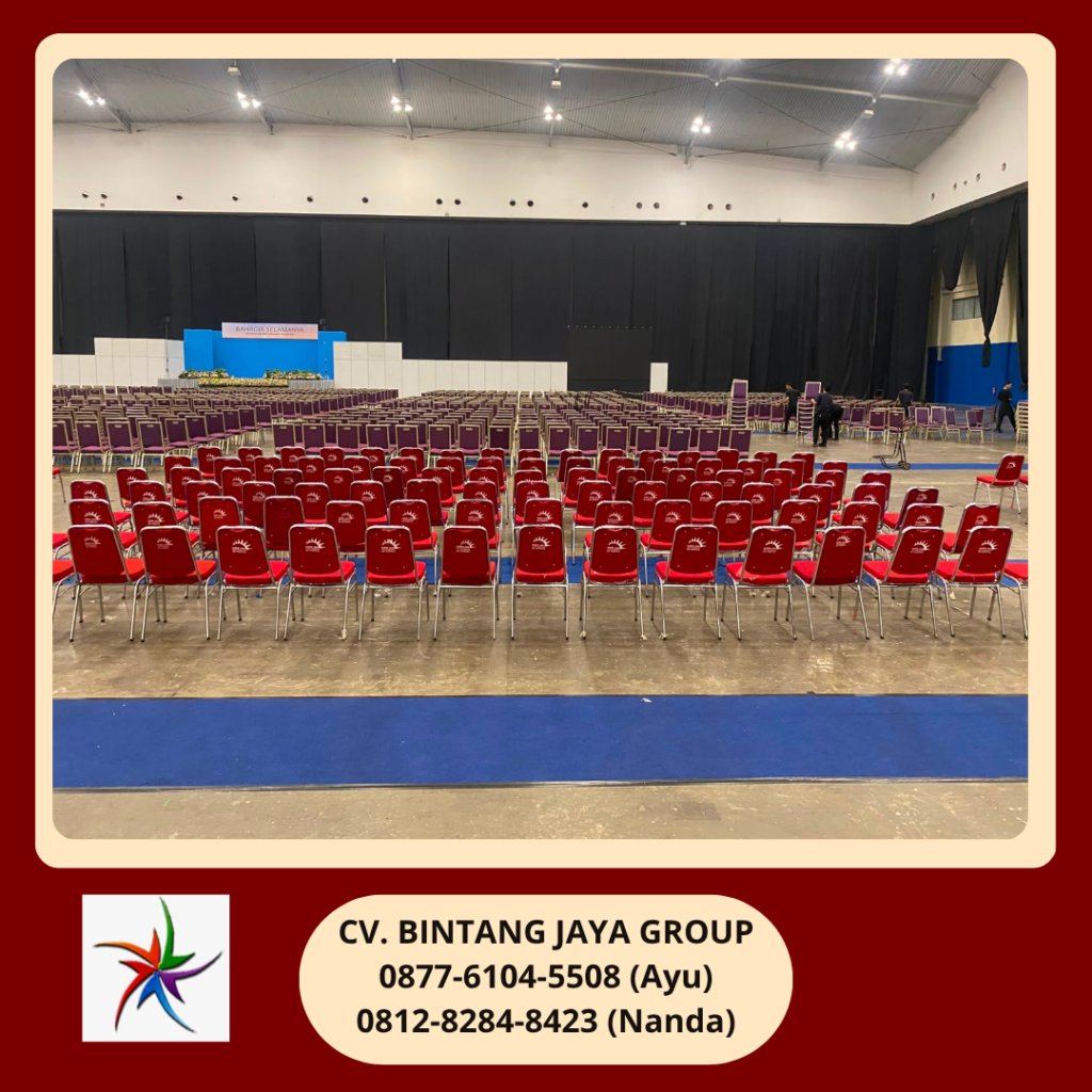 Rental Kursi Futura Warna Merah Polos Stainless Tangerang