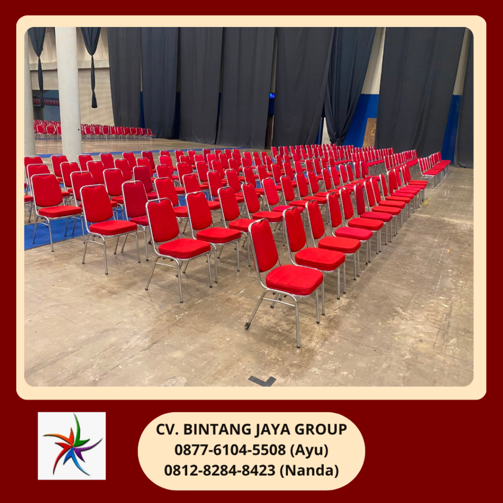 Rental Kursi Futura Warna Merah Polos Stainless Tangerang