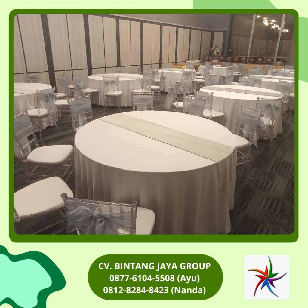 Rental Gong,Kursi Tiffany Acrylic,Round Table Jakarta