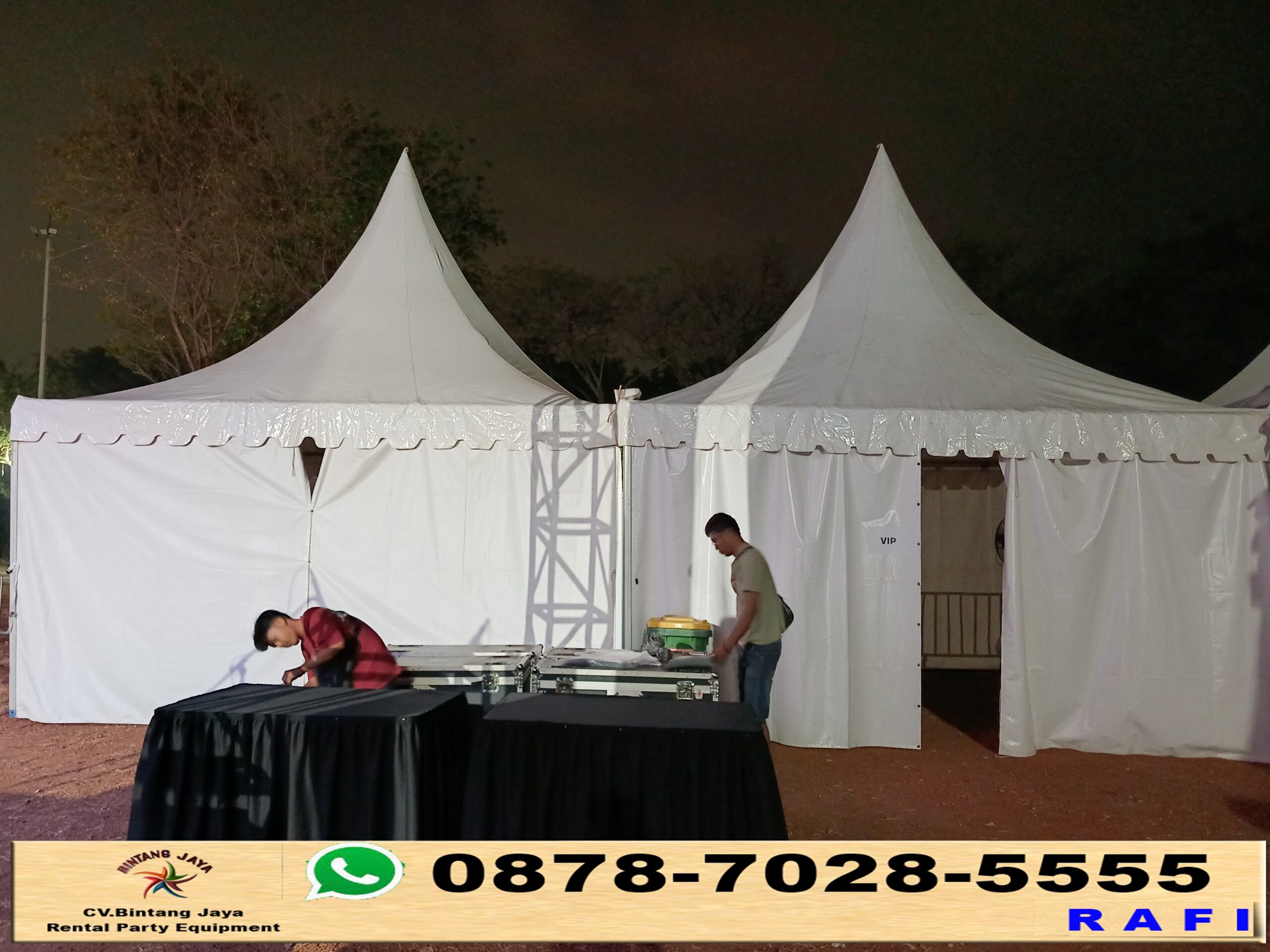 Rental Tenda Kerucut Sarnafil Putih Jakarta