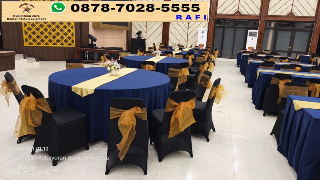Sewa Meja IBM Dan Round Table Set Kursi Event Sepim Polri