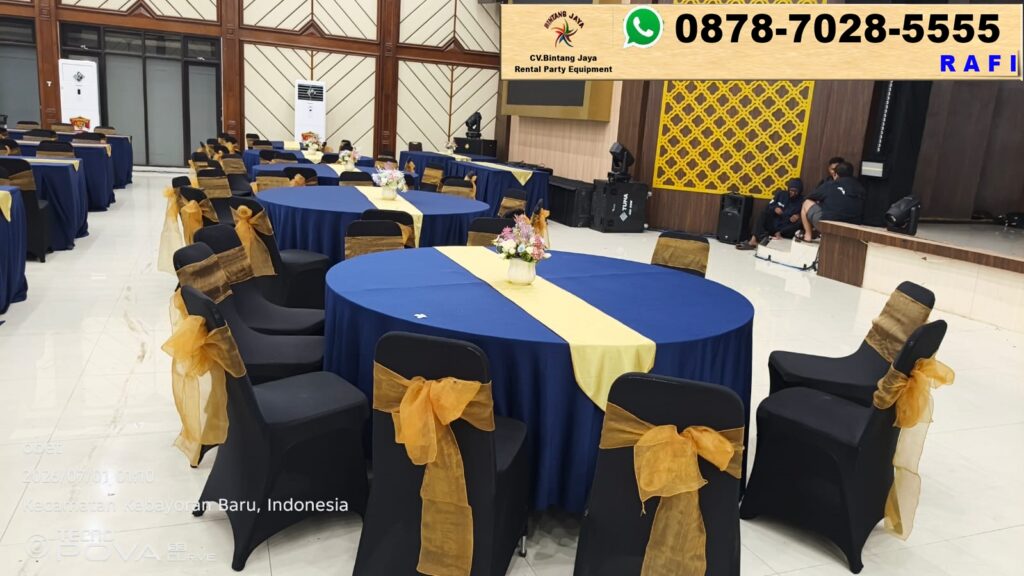 Sewa Meja IBM Dan Round Table Set Kursi Event Sepim Polri