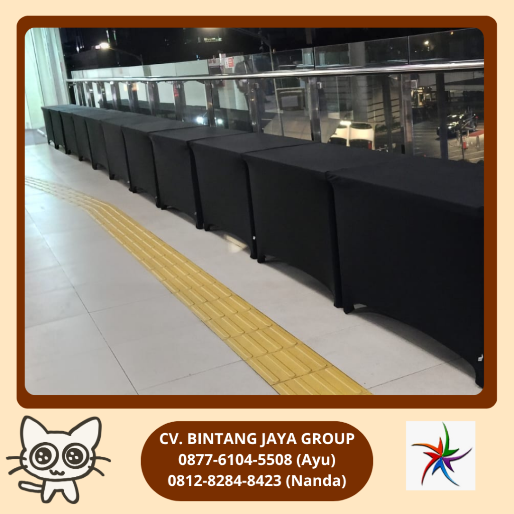 Sewa Meja Kotak Hpl Cover Hitam Jakarta