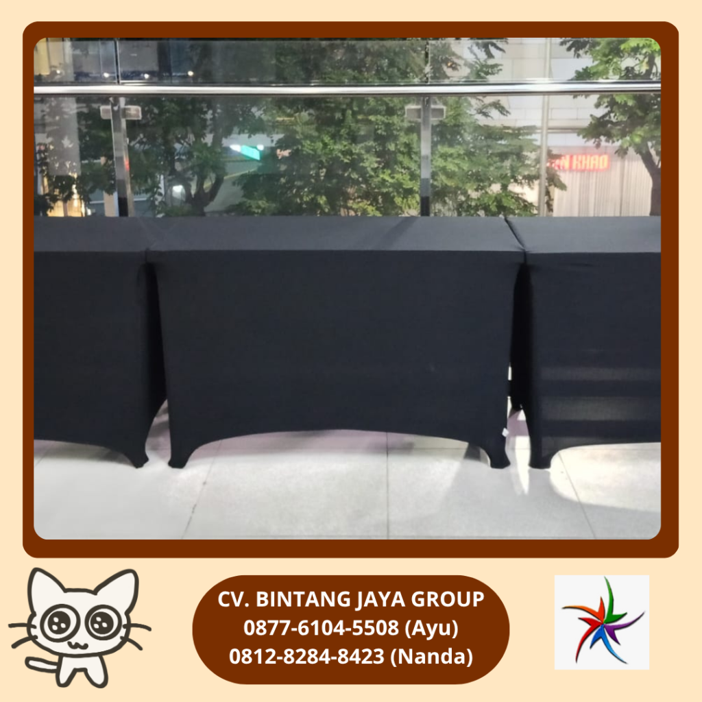 Sewa Meja Kotak Hpl Cover Hitam Jakarta