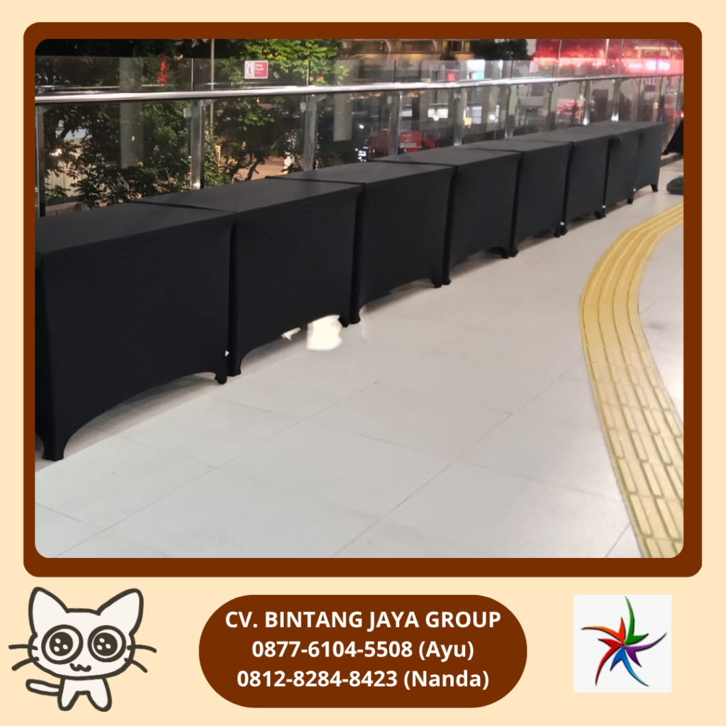 Sewa Meja Kotak Hpl Cover Hitam Jakarta