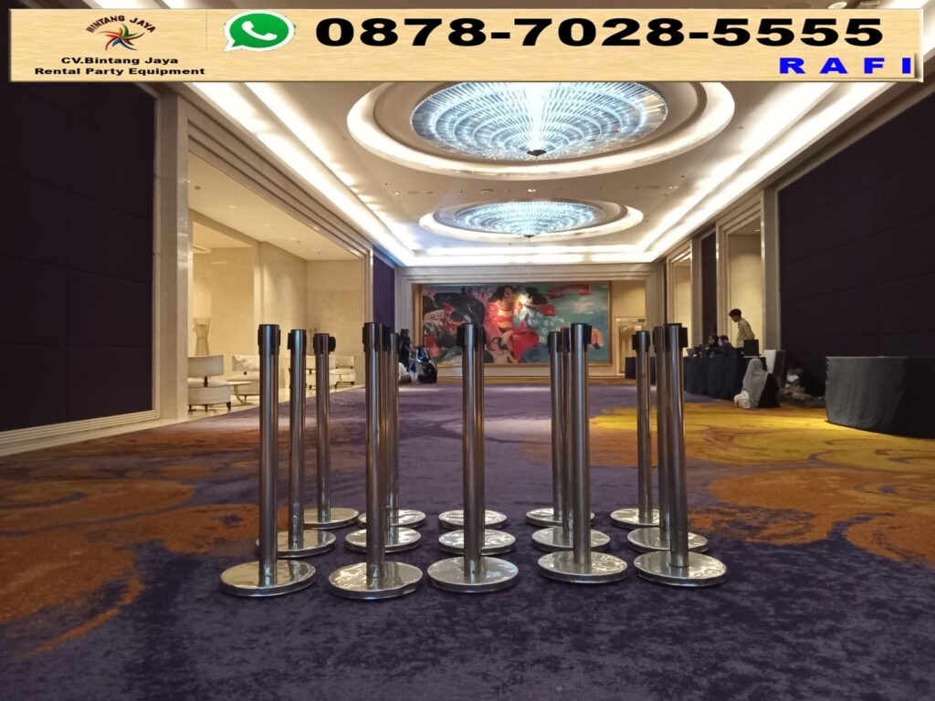 Sewa Qline atau queue line Stainless Dan Hitam Jakarta