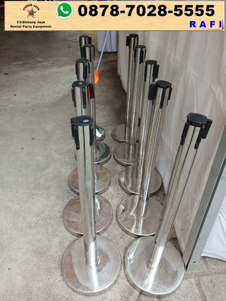 Sewa Qline atau queue line Stainless Dan Hitam Jakarta