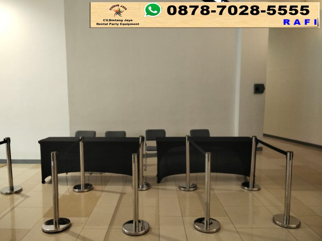 Sewa Qline atau queue line Stainless Dan Hitam Jakarta
