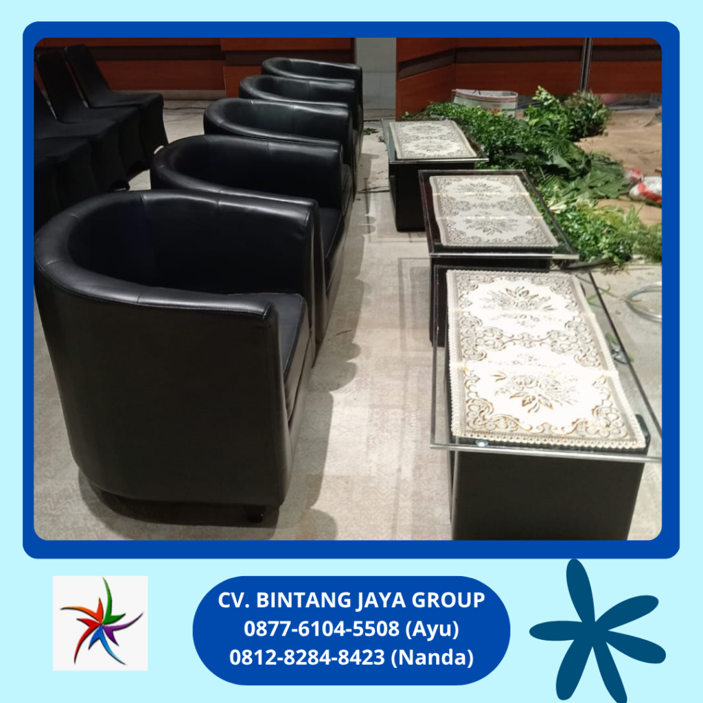 Sewa Sofa Oval Warna Hitam Event Hk Tower Jakarta