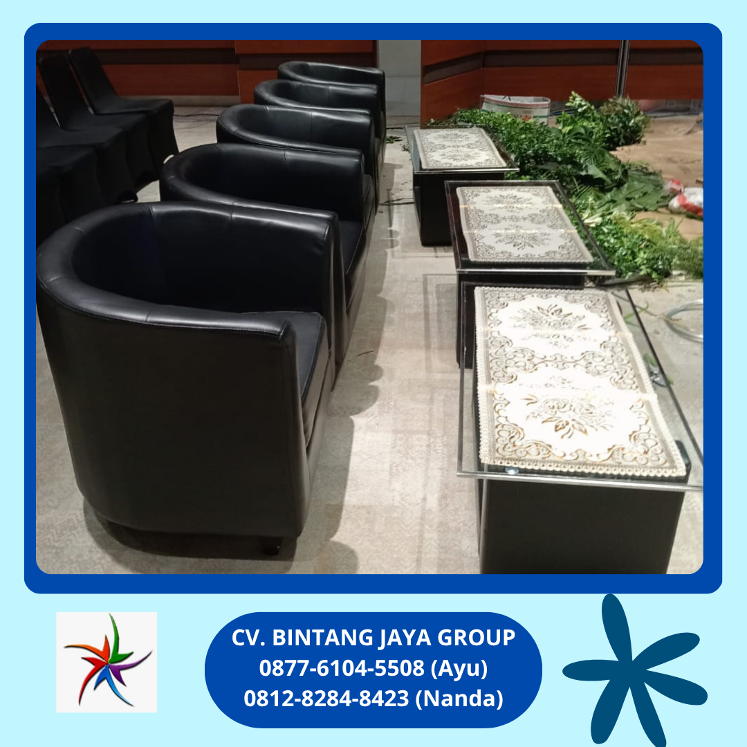 Sewa Sofa Oval Warna Hitam Event Hk Tower Jakarta