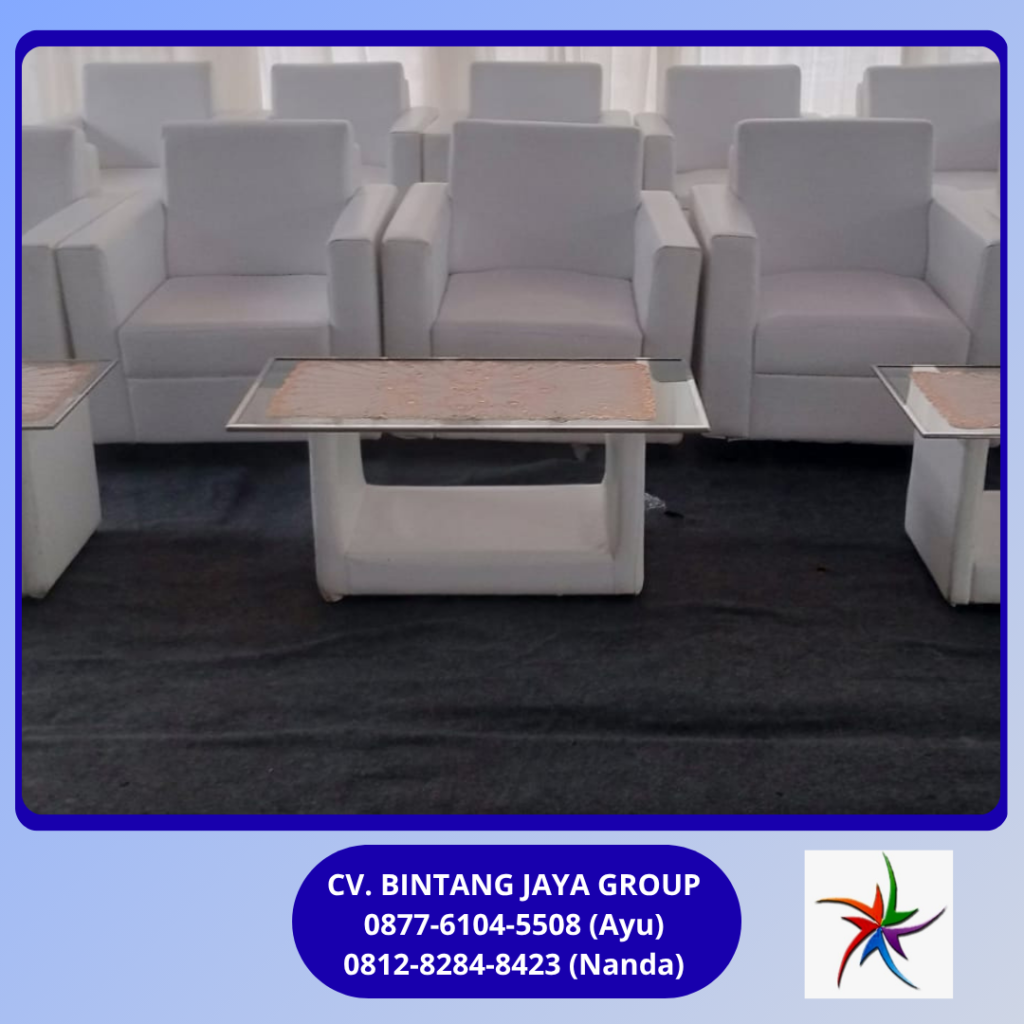 Sewa Sofa Single Kotak Dan Meja VIP Kaca Bogor