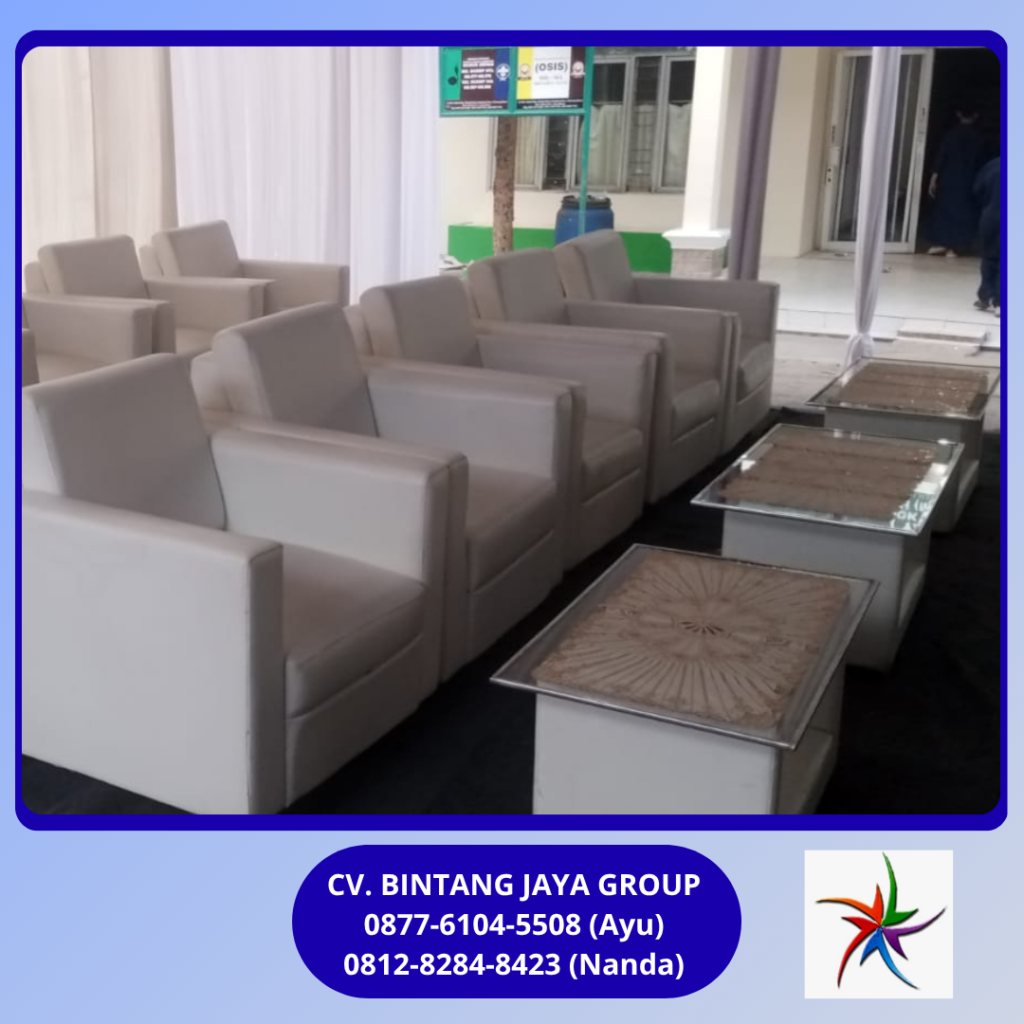 Sewa Sofa Single Kotak Dan Meja VIP Kaca Bogor