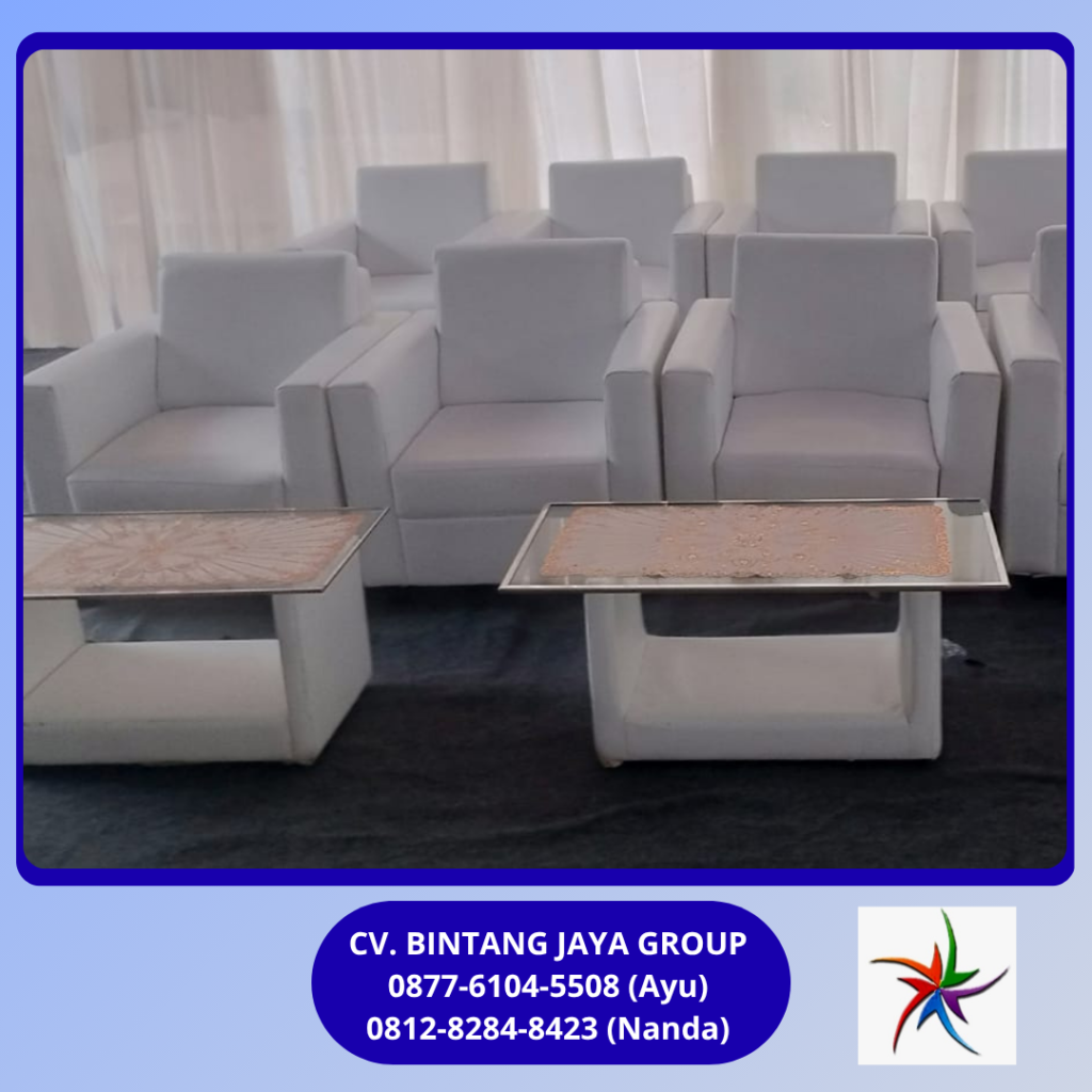 Sewa Sofa Single Kotak Dan Meja VIP Kaca Bogor