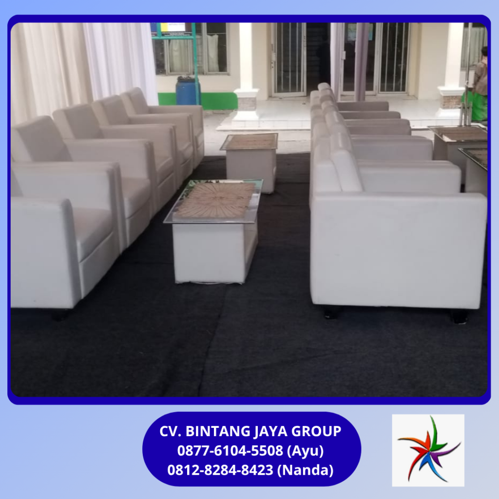 Sewa Sofa Single Kotak Dan Meja VIP Kaca Bogor