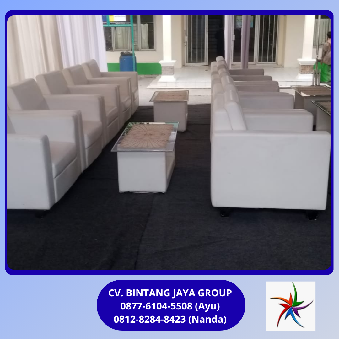 Sewa Sofa Single Kotak Dan Meja VIP Kaca Bogor