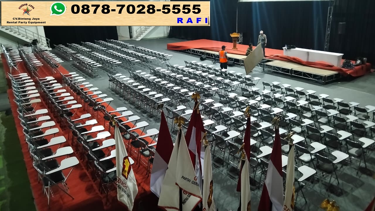 Rental Kursi Kuliah + Meja IBM Event Gedung Pusat Pencak Silat Sumedang