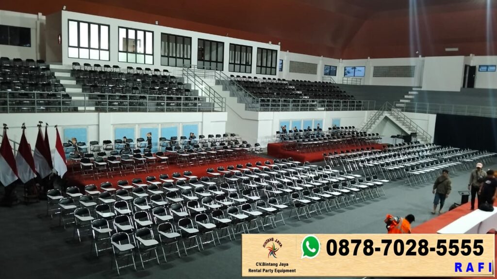 Rental Kursi Kuliah + Meja IBM Event Gedung Pusat Pencak Silat Sumedang