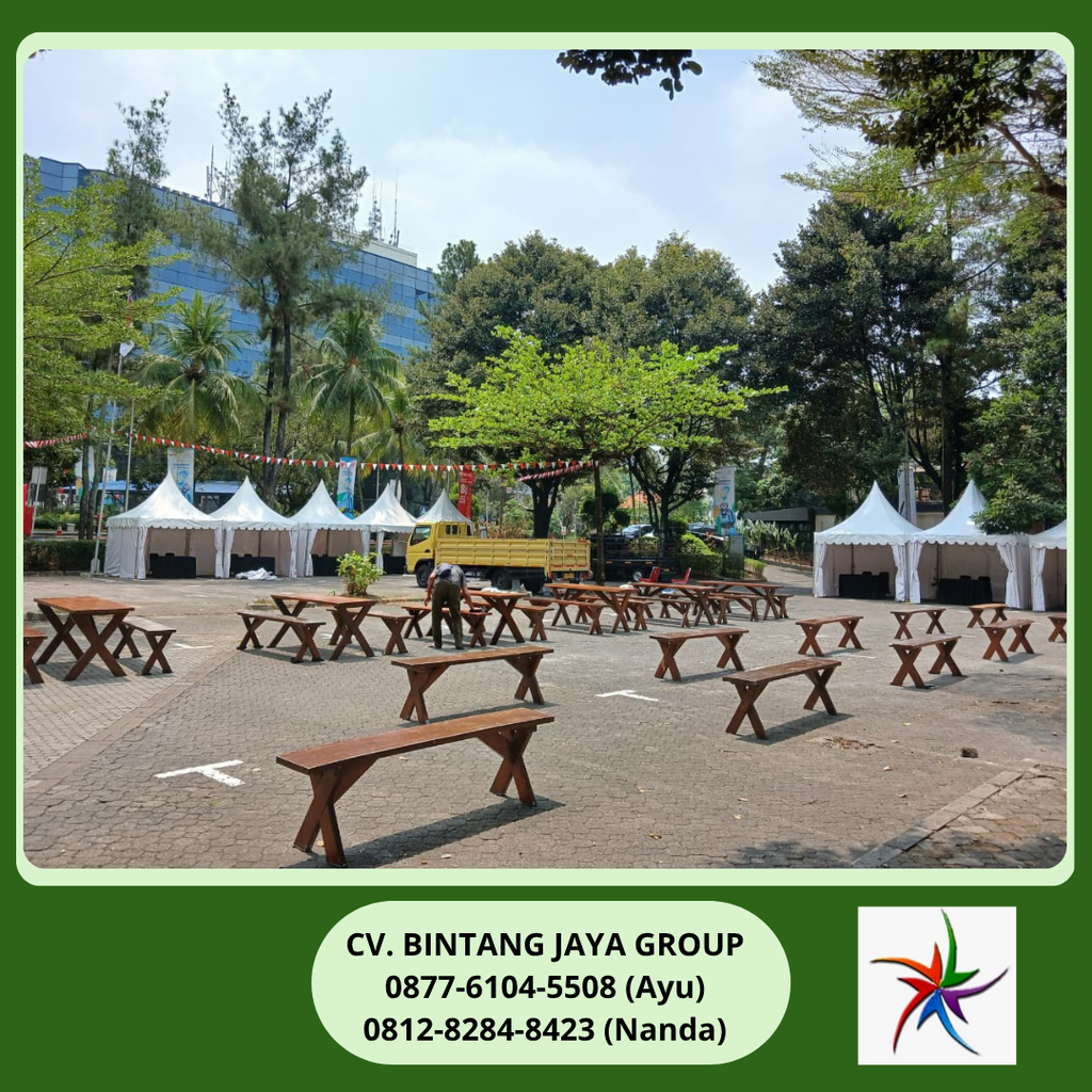 Rental Tenda Kerucut,Kursi Meja Taman Jakarta 0877-6104-5508