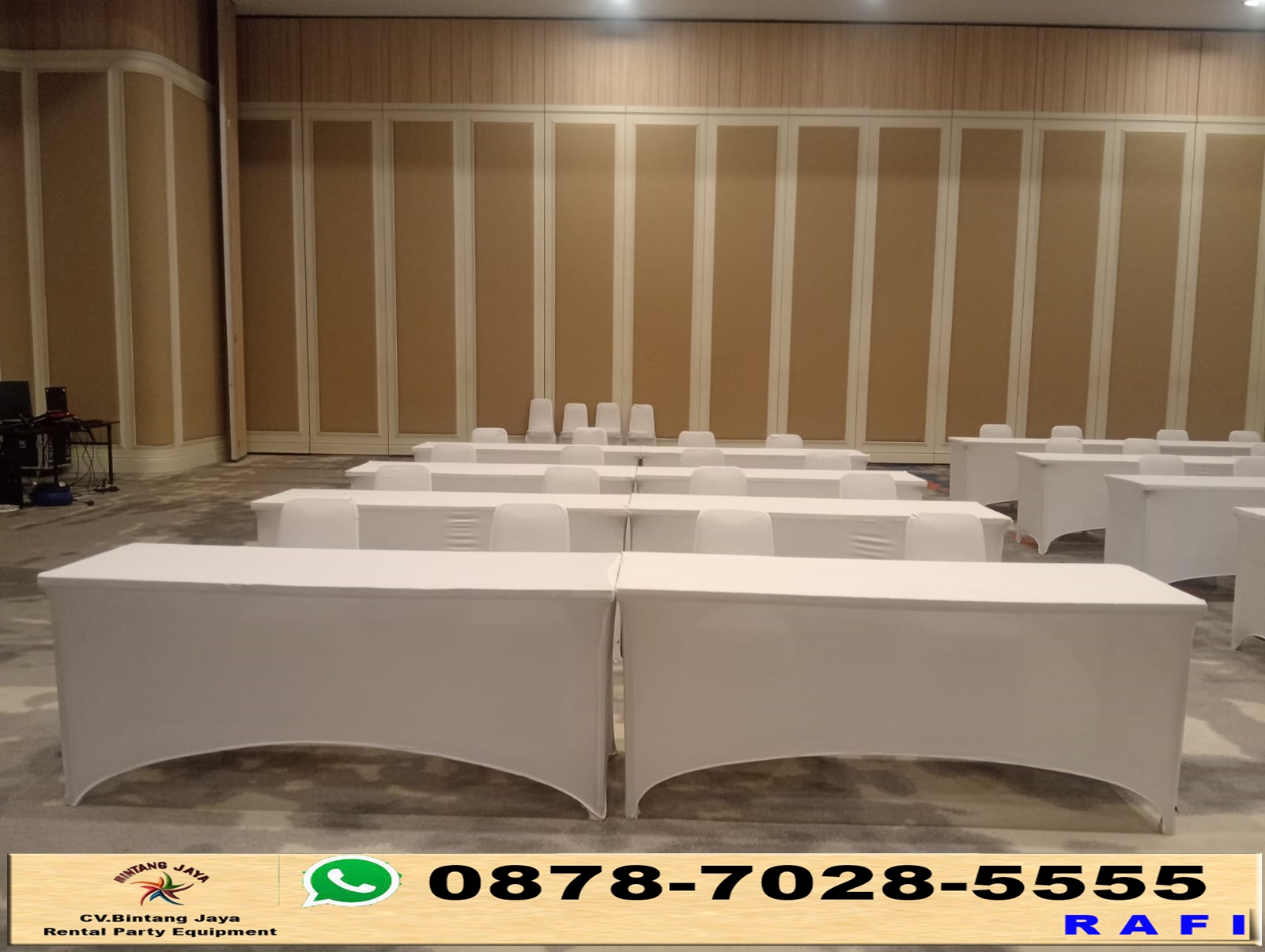 Sewa Kursi Futura Plus Meja Ibm Cover Putih Event Wisma Danantara