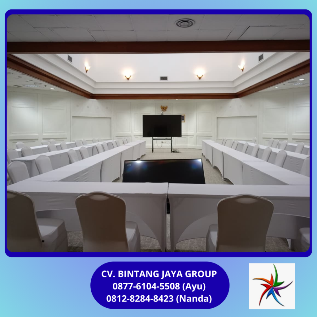 Sewa Kursi Futura,Meja Ibm Cover Putih Event Wisma Danantara