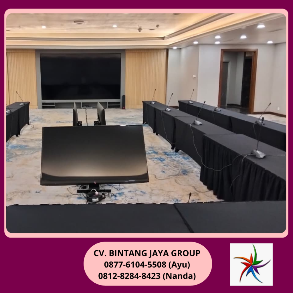 Sewa Meja Ibm 180x45cm Taplak Hitam Ketat Bogor