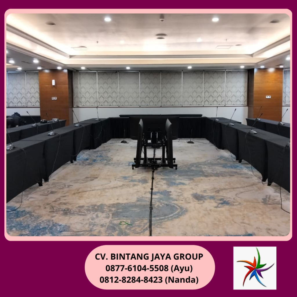 Sewa Meja Ibm 180x45cm Taplak Hitam Ketat Bogor