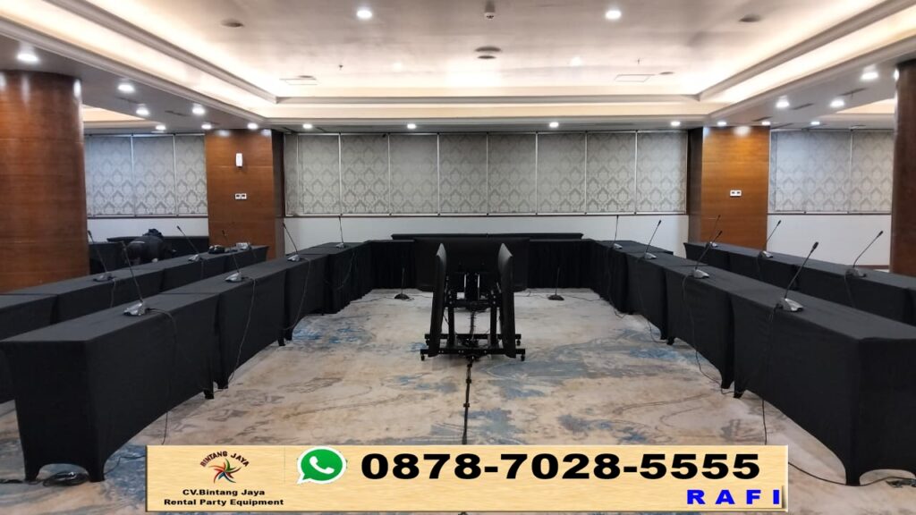 Sewa Meja Ibm 180x45cm Taplak Hitam Ketat Bogor