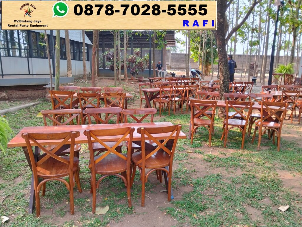 Sewa Meja Taman Extra & Kursi Crosback Event Purwakarta Jawa Barat