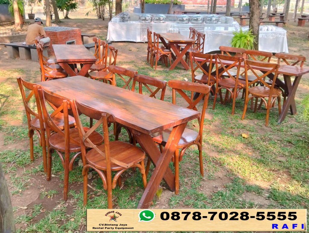 Sewa Meja Taman Extra & Kursi Crosback Event Purwakarta Jawa Barat
