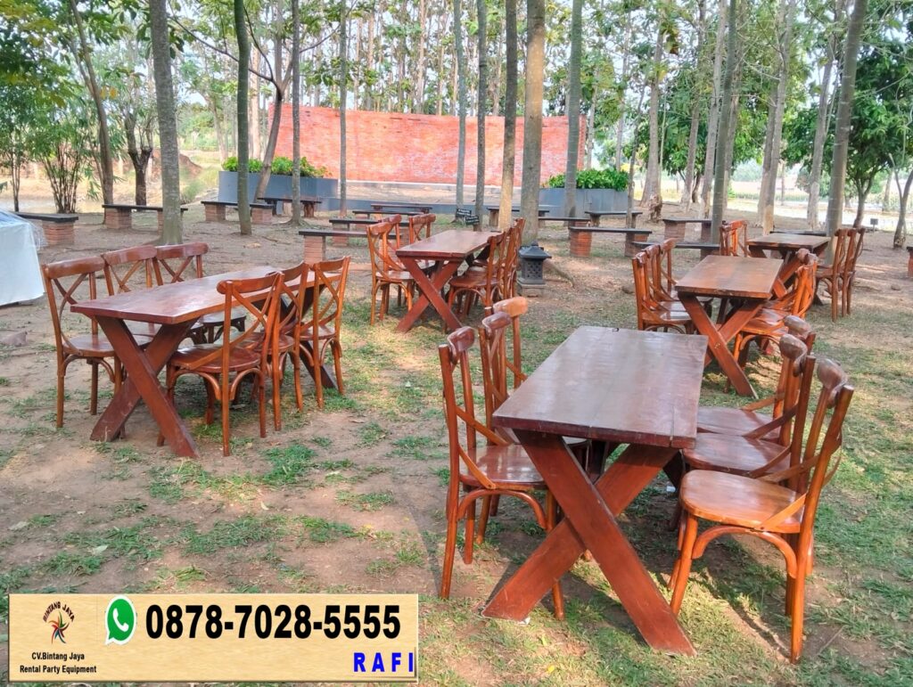 Sewa Meja Taman Extra & Kursi Crosback Event Purwakarta Jawa Barat