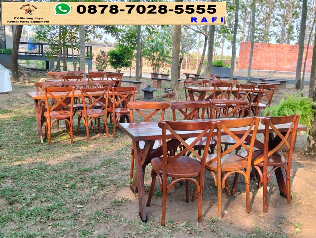 Sewa Meja Taman Extra & Kursi Crosback Event Purwakarta Jawa Barat