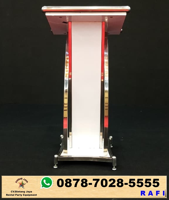 Sewa Podium Putih Frame Stainless Event Di Bekasi