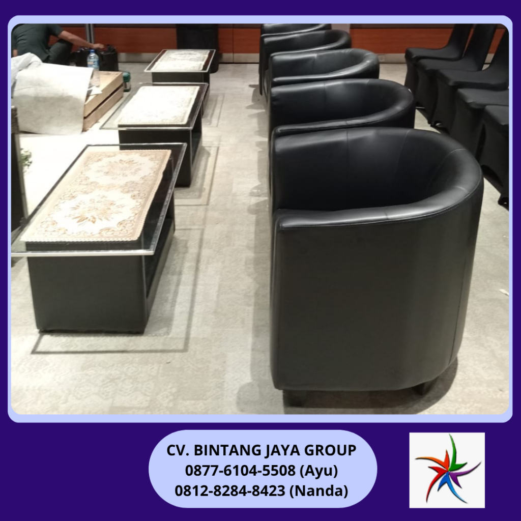 Sewa Sofa Hitam Type Oval Single Jakarta