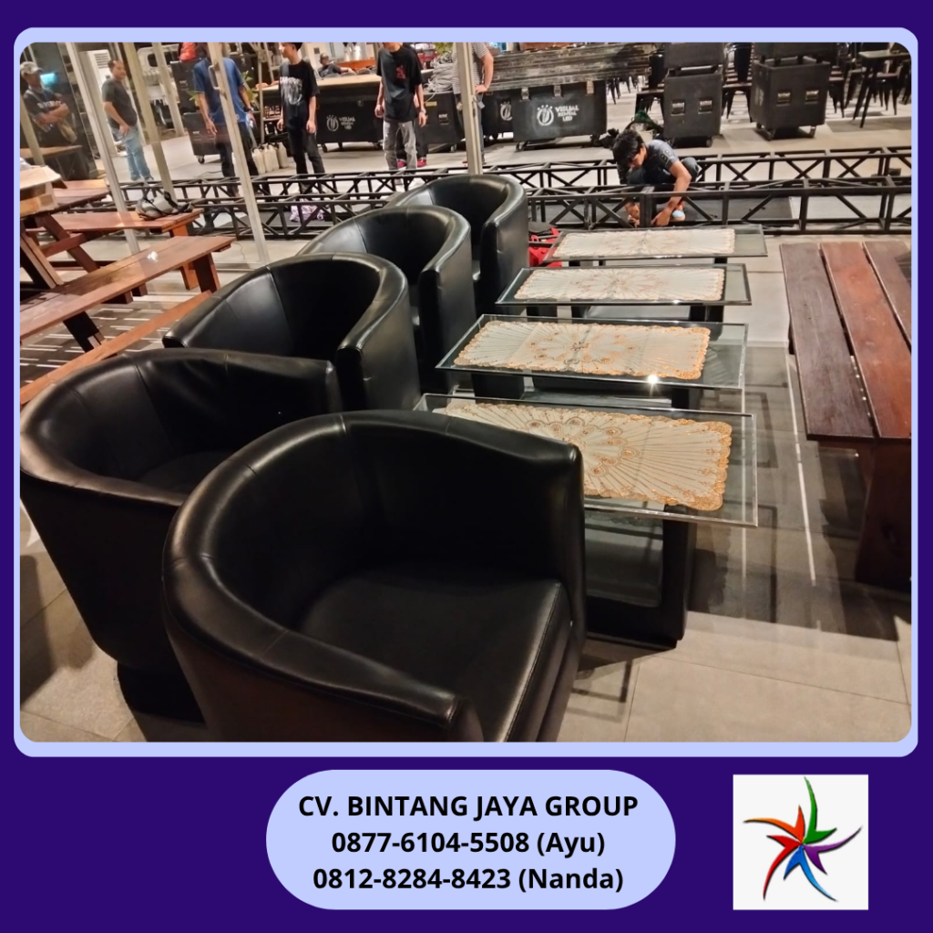 Sewa Sofa Hitam Type Oval Single Jakarta