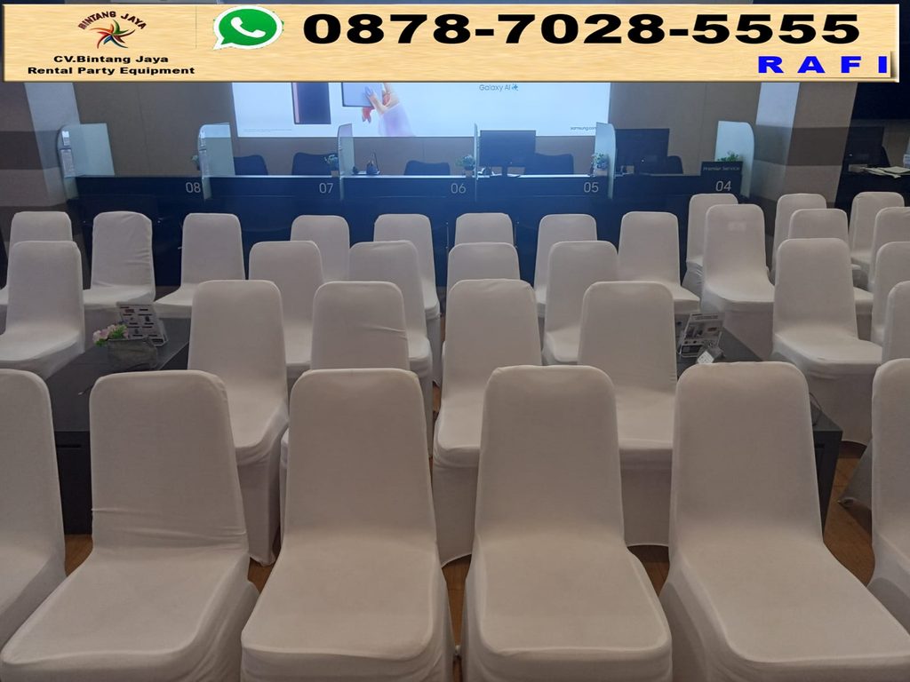 Pusat Sewa Futura Kursi Stainless Sarung Putih Event Samsung Store 0878-7028-5555