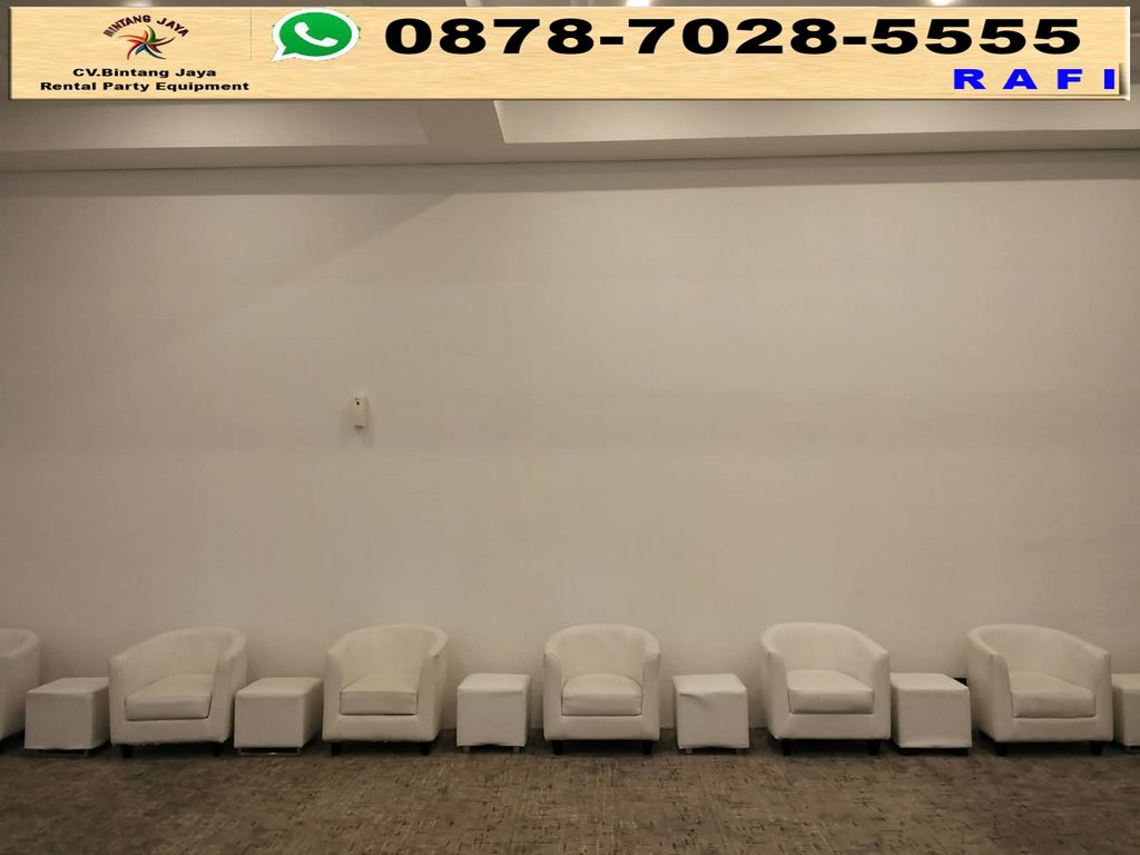 Rental Sofa Oval Single Putih Bandung 0878-7028-5555