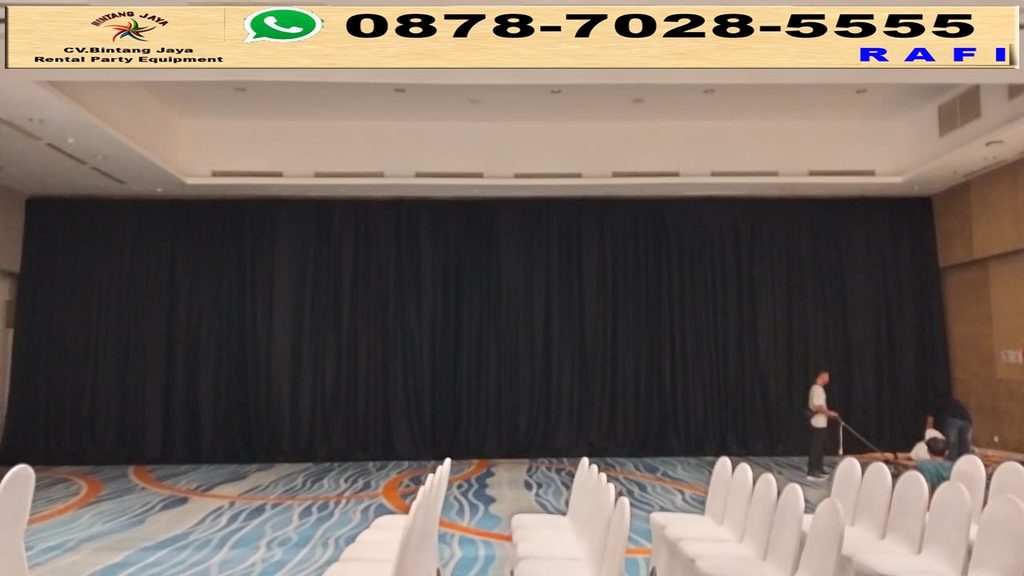 Rental Tirai Hitam Event Hotel Haris Kelapa Gading Jakut