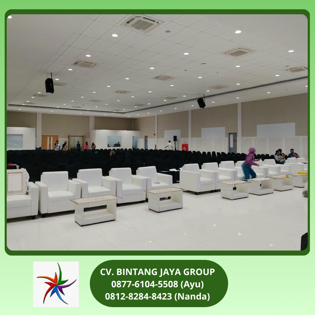 Sewa Kursi Sofa Putih Meja VIP Kaca karawang 0819-4713-6526