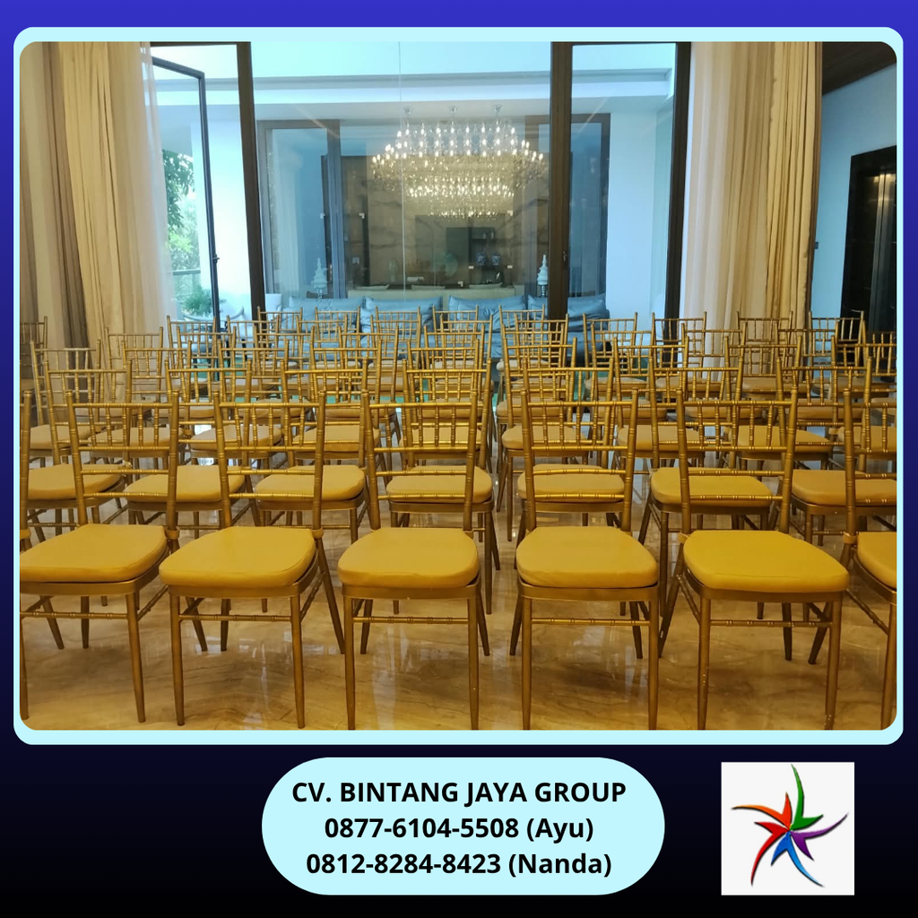 Sewa Kursi Tiffany Besi Putih Dan Gold Jakarta 0878-8012-5555