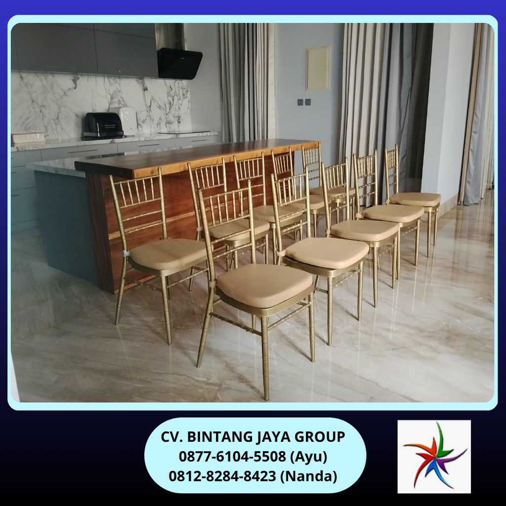 Sewa Kursi Tiffany Besi Putih Dan Gold Jakarta 0878-8012-5555