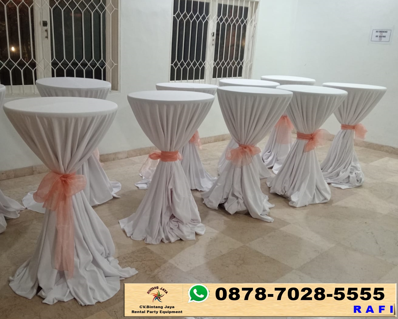 Sewa Meja Bar Taplak Tebar Jakarta 0878-7028-5555