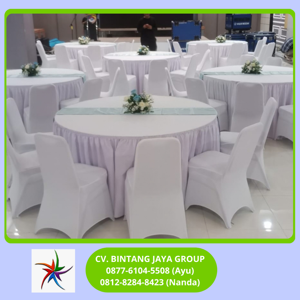 Sewa Meja Dan Kursi Cover Putih Bekasi 0812-8284-8423