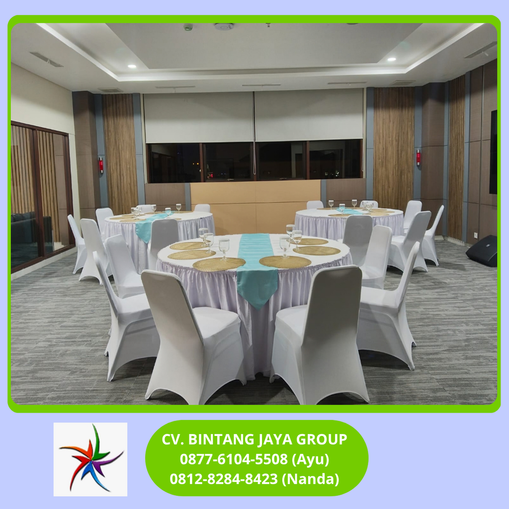 Sewa Meja Dan Kursi Cover Putih Bekasi 0812-8284-8423