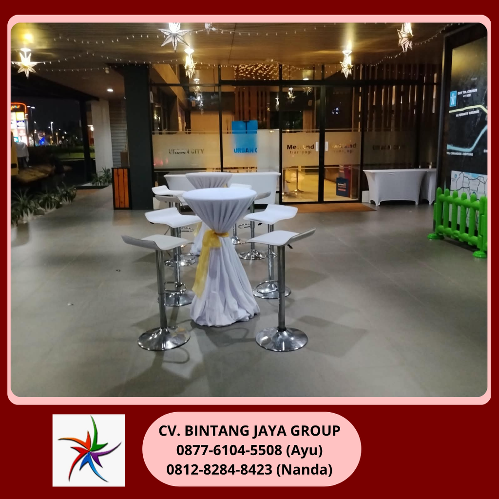 Sewa Set Meja Dan Kursi Barstool Putih Jakarta 0819-4713-6526